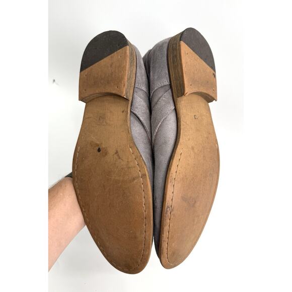 Steve Madden Hound Suede Leather Boots Gray Ankle Size 10 Lace Up Buckles Shoes - Picture 5 of 8